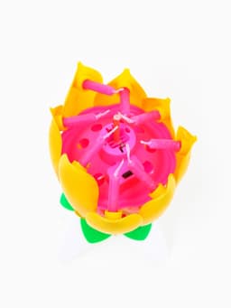 Свеча для торта музыкальная «Тюльпан», жёлтая, 12×5 см