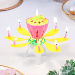 Свеча для торта музыкальная «Тюльпан», жёлтая, 12×5 см