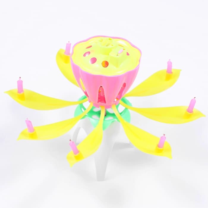 Свеча для торта музыкальная «Тюльпан», жёлтая, 12×5 см