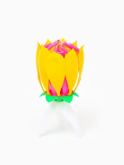 Свеча для торта музыкальная «Тюльпан», жёлтая, 12×5 см