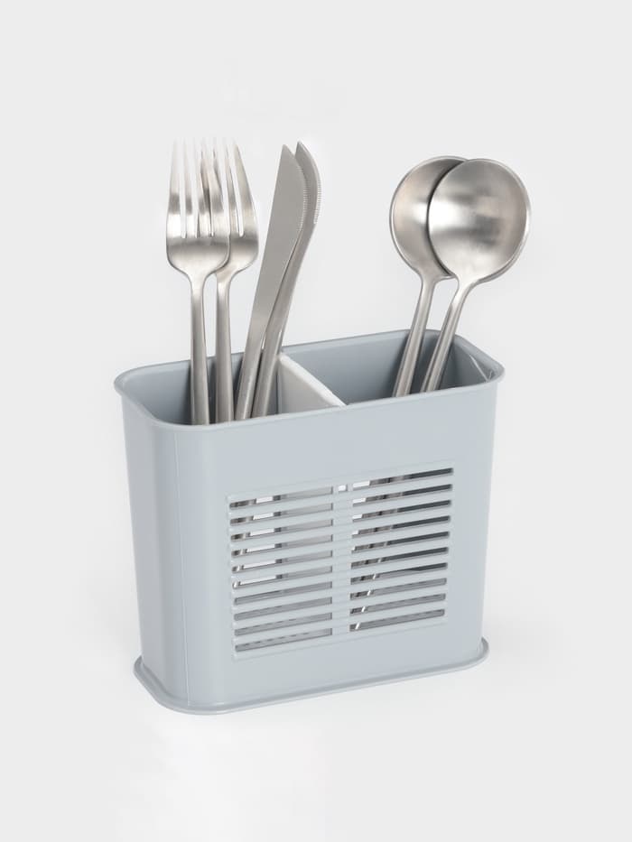 Подставка для столовых приборов Полимербыт, пластик, 8×16×13 см, МИКС