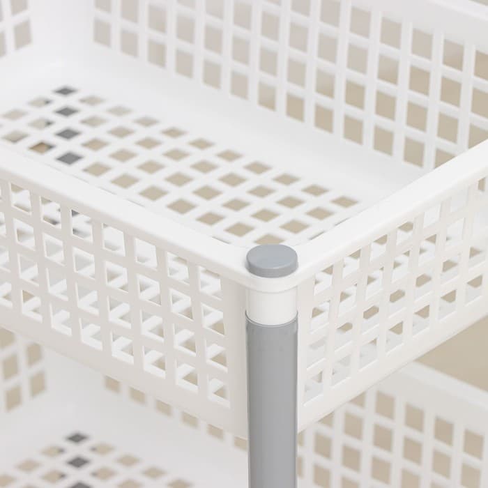 Этажерка напольная универсальная, 3-х секционная, на колёсиках, белая