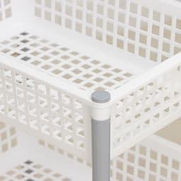 Этажерка напольная универсальная, 3-х секционная, на колёсиках, белая