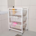 Этажерка напольная, 3-х секционная, с выдвижными лотками, белая
