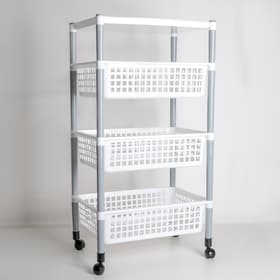 Этажерка напольная на колесиках 4-х секционная, МИКС