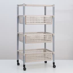 Этажерка напольная на колесиках 4-х секционная, МИКС
