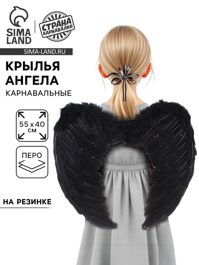 Крылья ангела, 55×40, чёрные