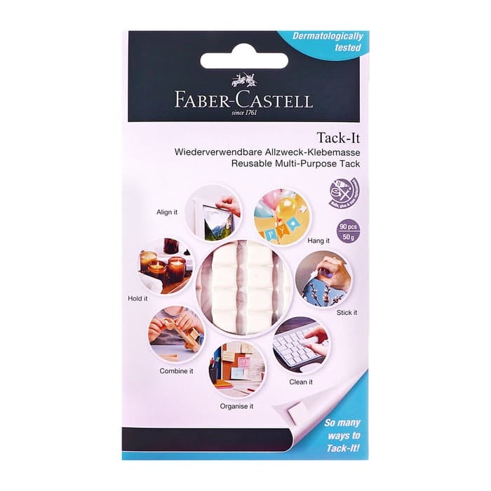 Клеящие подушечки Faber-Castell TACK-IT белые, 90 штук /упаковка, 50 г, блистер