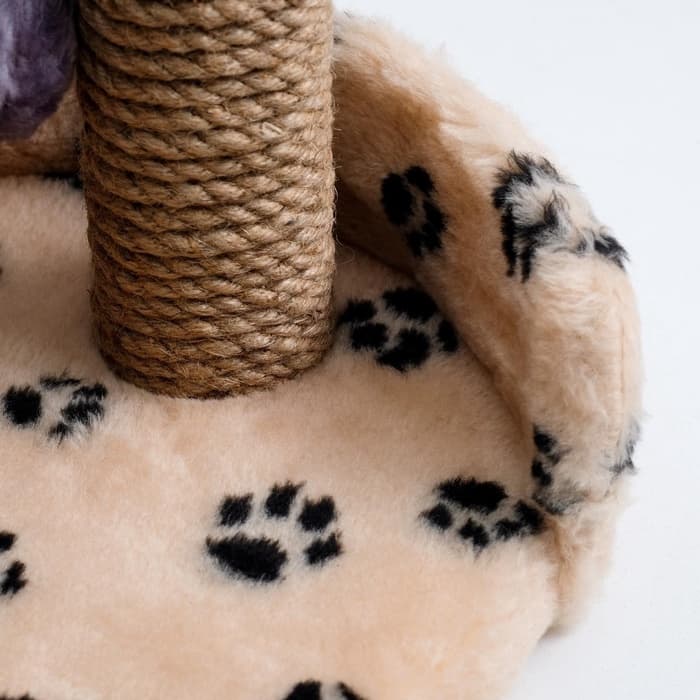 Лежанка с когтеточкой для котят, 34×26×34 см, джут, цвет МИКС