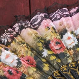 Веер складной «Цветы», 24 см, пластик, МИКС