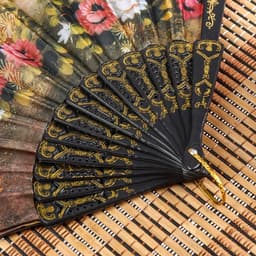 Веер складной «Цветы», 24 см, пластик, МИКС