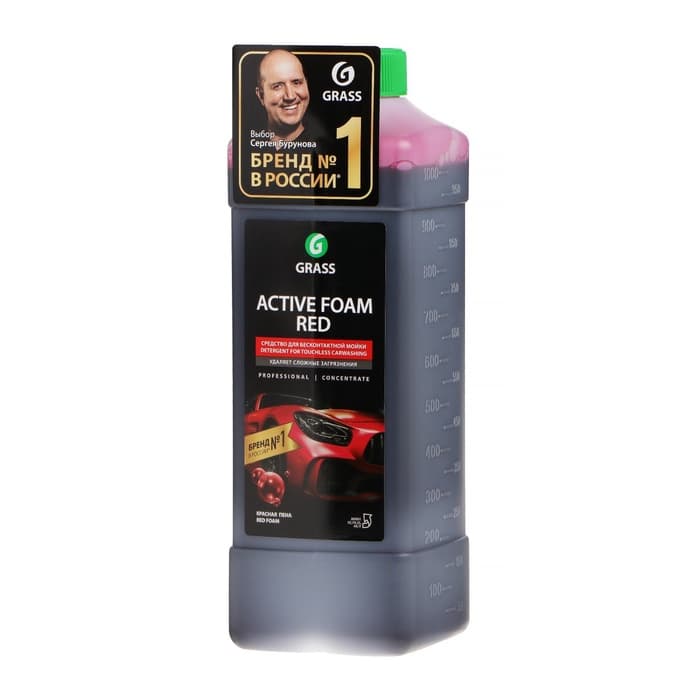 Шампунь для бесконтактной мойки Grass Active Foam Red, 1 л (1:30-1:50)