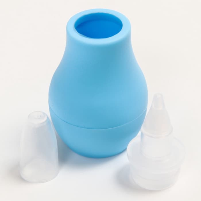 Детский назальный аспиратор, с колпачком, цвет голубой «Груша»