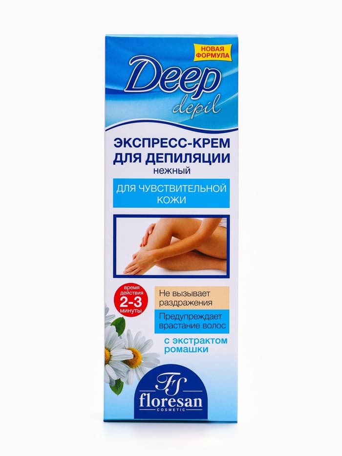 Экспресс-крем для депиляции Floresan Deep Depil нежный, для чувствительной кожи, 100 мл