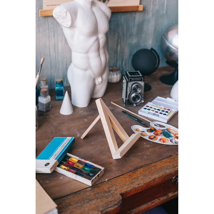 Мольберт настольный демонстрационный «Тренога», 200×150×160 мм (профиль 20×20 мм), неокрашенное дерево, Calligrata