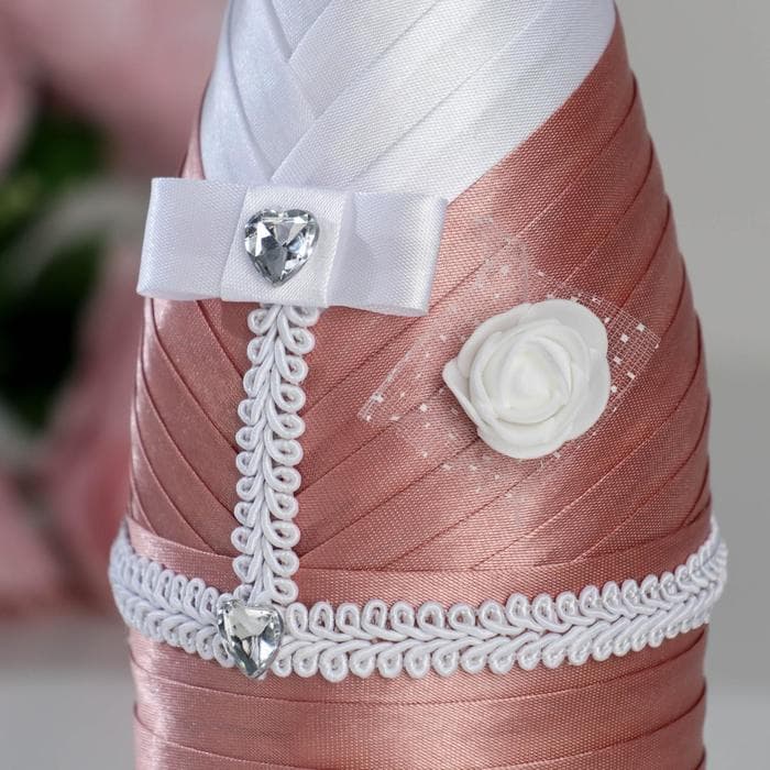 Украшение для шампанского «Нежность», пыльная роза