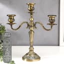Металлический подсвечник на 3 свечи «Канделябр. Рим», под латунь, 36×32×12.5 см