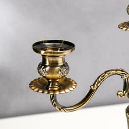 Металлический подсвечник на 3 свечи «Канделябр. Рим», под латунь, 36×32×12.5 см