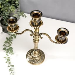 Металлический подсвечник на 3 свечи «Канделябр. Рим», под латунь, 36×32×12.5 см