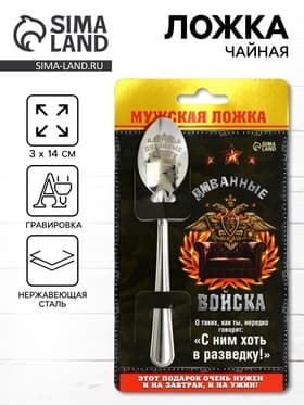 Ложка чайная с гравировкой «Диванные войска», 14×3 см