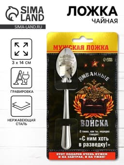 Ложка чайная с гравировкой «Диванные войска», 14×3 см