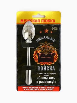 Ложка чайная с гравировкой «Диванные войска», 14×3 см