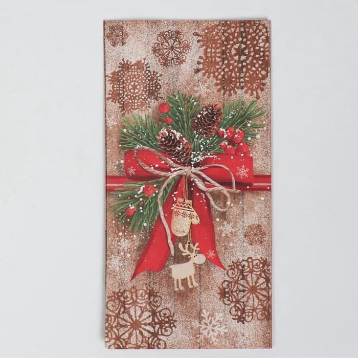 Пакет подарочный без ручек новогодний «Стильный подарок», 10×19.5×7 см