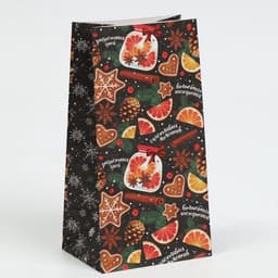 Пакет подарочный без ручек новогодний «Счастливых моментов», 10×19.5×7 см