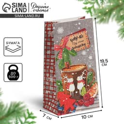 Пакет подарочный без ручек новогодний «Кому‒то ну очень хорошему», 10×19.5×7 см