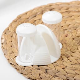 Набор для специй с салфетницей BEROSSI Cake, 2 шт.: солонка и перечница 70 мл, пластик, белый