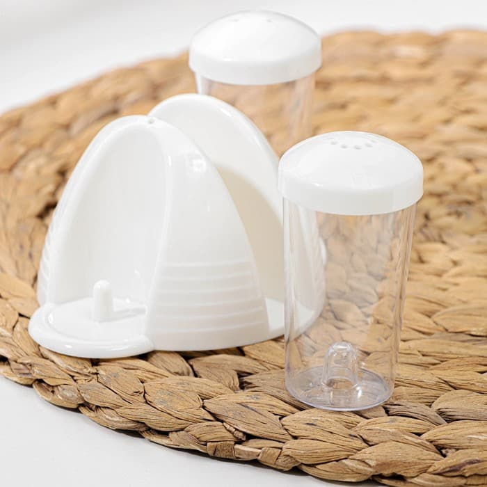 Набор для специй с салфетницей BEROSSI Cake, 2 шт.: солонка и перечница 70 мл, пластик, белый