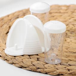 Набор для специй с салфетницей BEROSSI Cake, 2 шт.: солонка и перечница 70 мл, пластик, белый