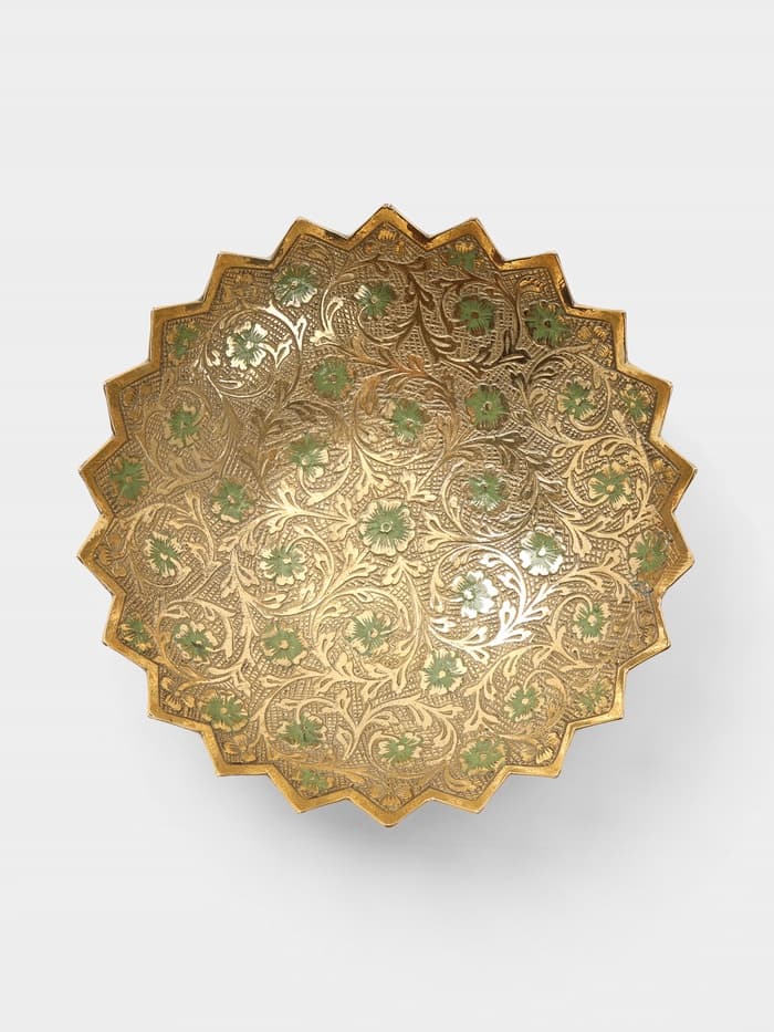 Блюдо «Многогранность», 5×15×15 см, латунь, цветная эмаль