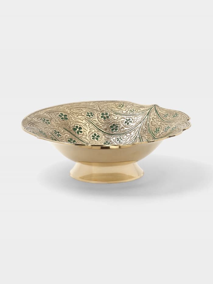 Блюдо «Листочек», 16.5×16.5×5 см, латунь, цветная эмаль