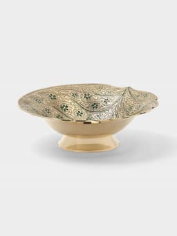 Блюдо «Листочек», 16.5×16.5×5 см, латунь, цветная эмаль