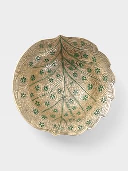 Блюдо «Листочек», 16.5×16.5×5 см, латунь, цветная эмаль