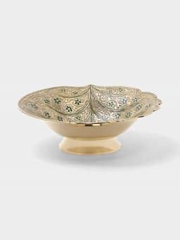 Блюдо «Листочек», 16.5×16.5×5 см, латунь, цветная эмаль