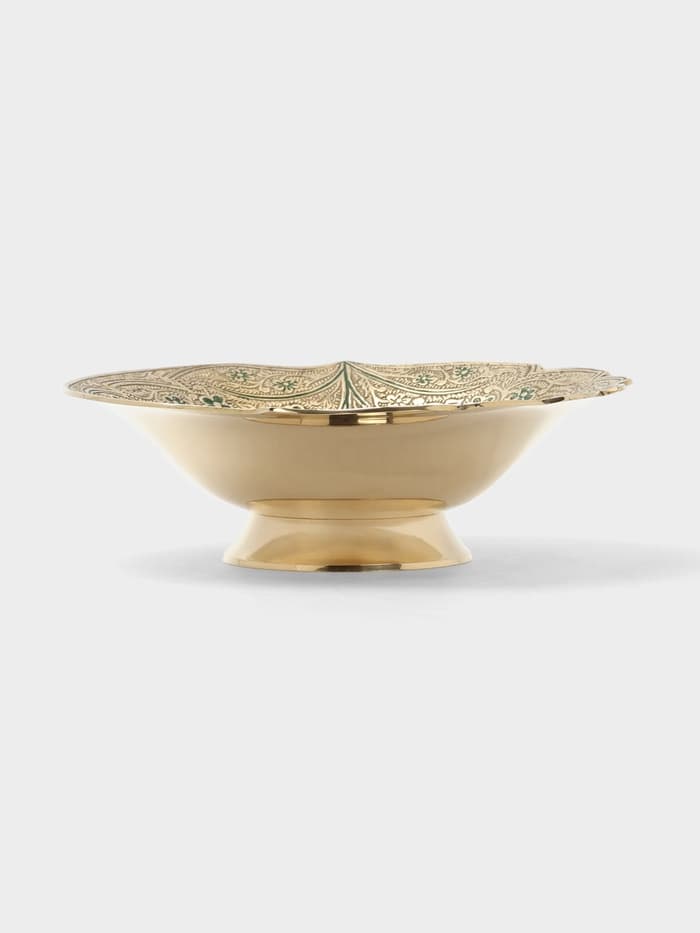 Блюдо «Листочек», 16.5×16.5×5 см, латунь, цветная эмаль