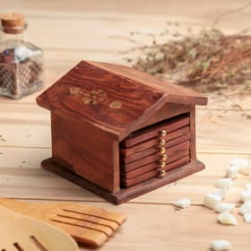 Подставка под горячее «Домик», 6 шт., 8.5×10×10 см, дерево