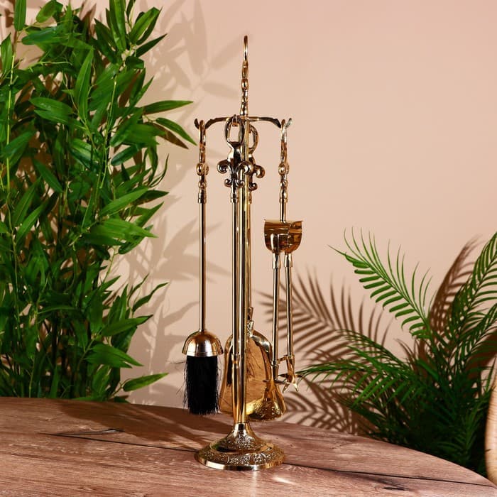 Каминный набор «Королевский», 5 предметов, 57.5×13×13 см, латунь