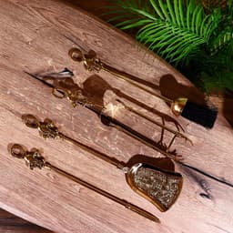 Каминный набор «Королевский», 5 предметов, 57.5×13×13 см, латунь