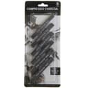 Уголь прессованный для рисования, чёрный, 6 штук в наборе (мягкий, средний, твёрдый)