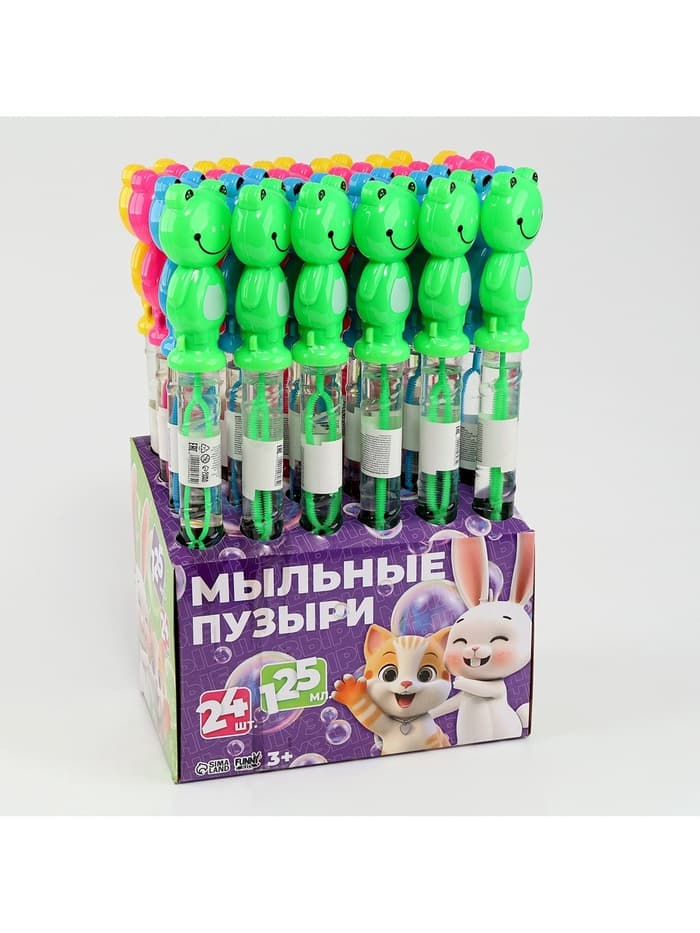 Мыльные пузыри Funny toys «Весёлые друзья», МИКС, 125 мл