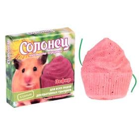 Минеральная подкормка для грызунов «Солонец», зефир, 14 г, розовый