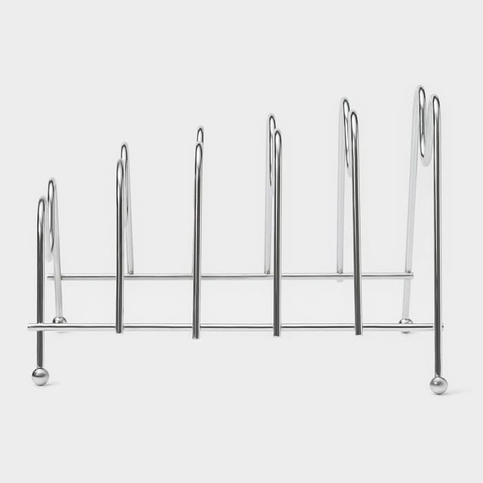 Подставка для крышек на 5 предметов Доляна, 22.5×20.5×16.5 см, хром