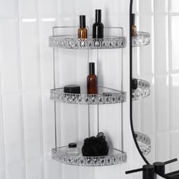 Полка для ванной Доляна, угловая, 3-ярусная, 23×23×54 см, хромированная