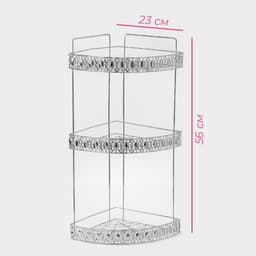 Полка для ванной Доляна, угловая, 3-ярусная, 23×23×54 см, хромированная