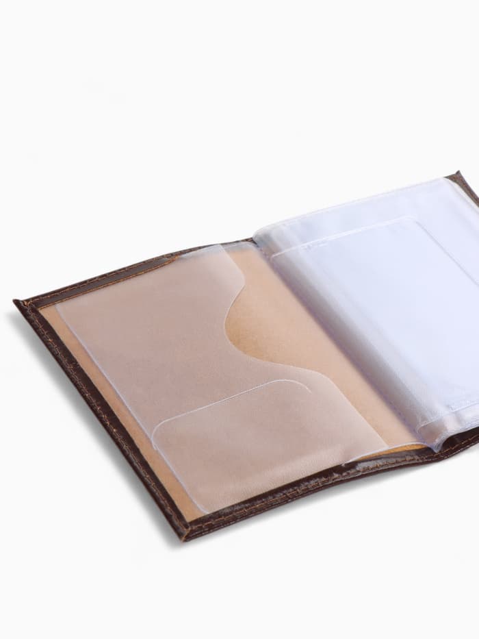 Обложка для автодокументов, коричневая