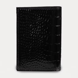 Обложка для пенсионного удостоверения, натуральная кожа, чёрная