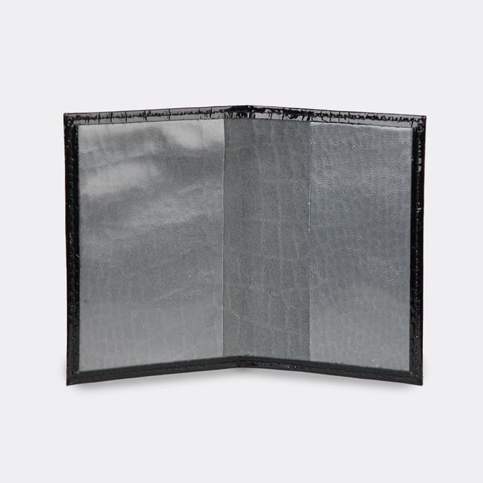 Обложка для пенсионного удостоверения, натуральная кожа, чёрная